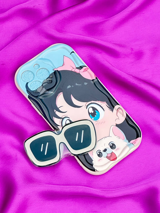 Anime Character iPhone Cover For Girls with Glasses