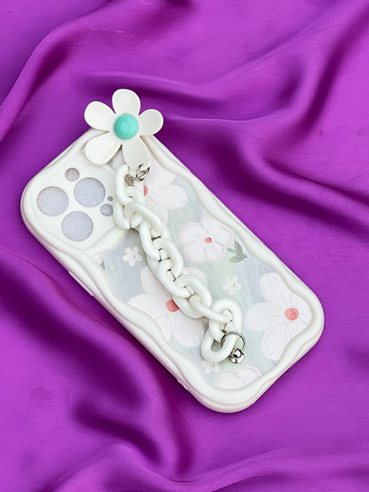 Cute Flower Iphone Case For Girls with Chain