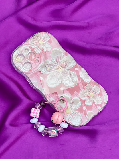 Pink Flower iPhone Covers For Girls With Chain