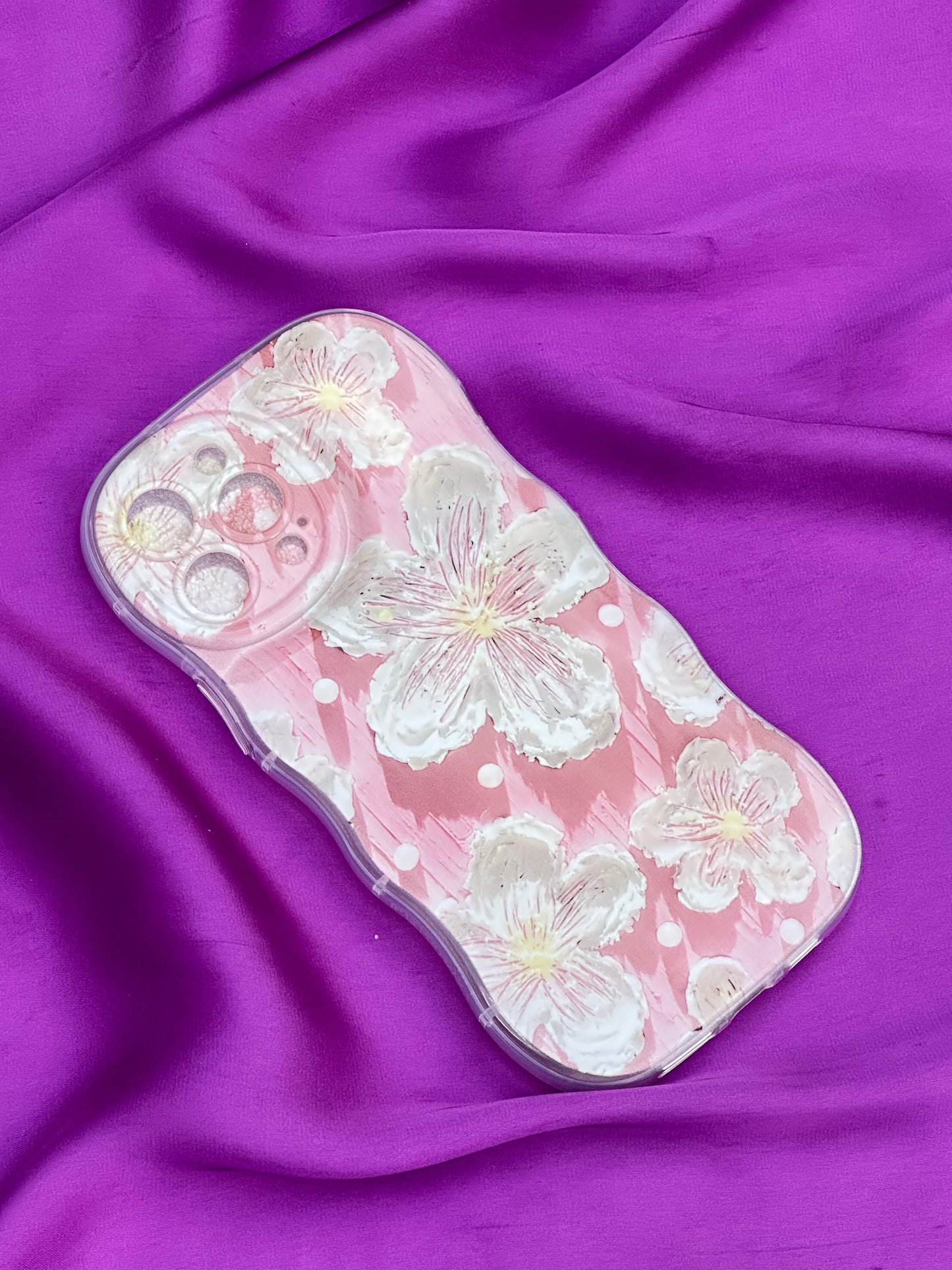 Pink Flower iPhone Covers For Girls With Chain